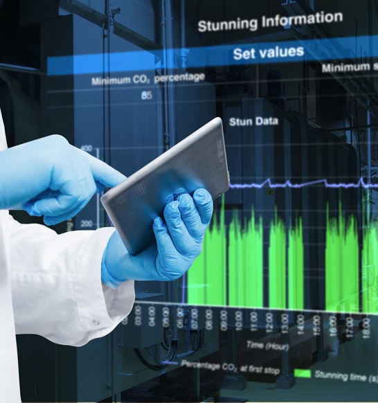 Employee monitoring LIUs dashboard with tablet