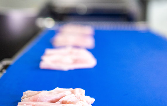 Slicing / shaving cooked ham