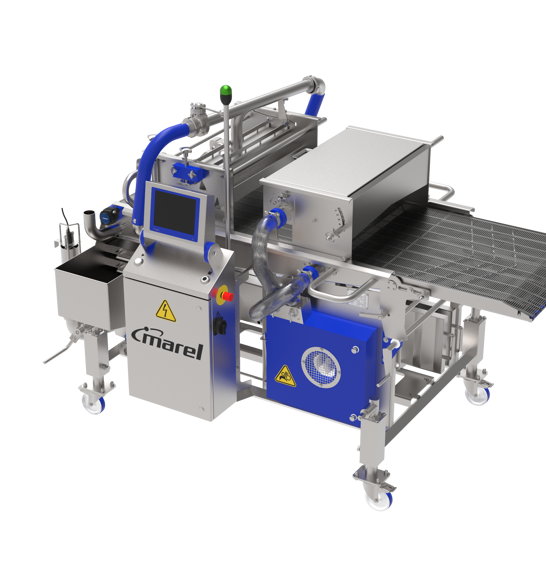 Marel's Active Batter Applicator for applying optimal wet coating